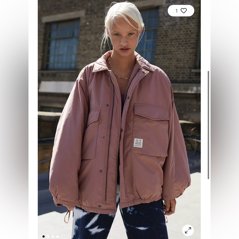 Urban Outfitters Rene Padded Pink Utility Jacket Size M/L